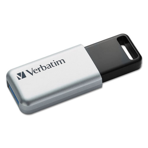 Image of Verbatim® Store 'N' Go Secure Pro Usb Flash Drive With Aes 256 Encryption, 64 Gb, Silver