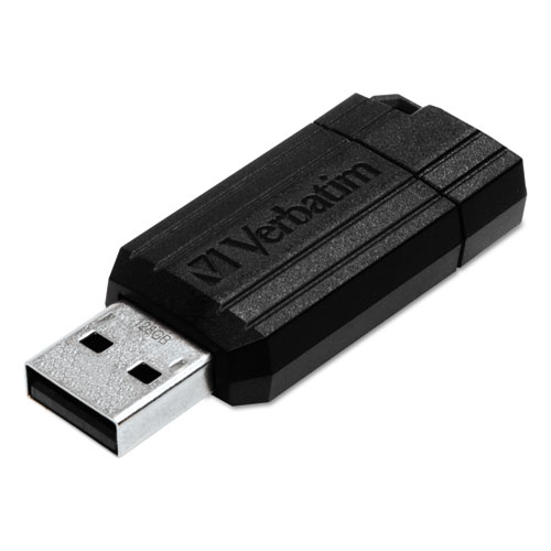 PinStripe USB Flash Drive, 128 GB, Black
