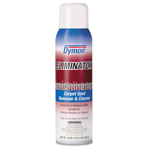 Dymon® Eliminator Carpet Spot And Stain Remover, 18 Oz Aerosol Spray, 12/Carton