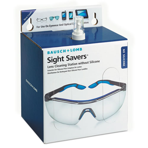 Bausch & Lomb Sight Savers Non-Silicone Lens Cleaning Station, 16oz Pump Bottle, 1520 Tissues