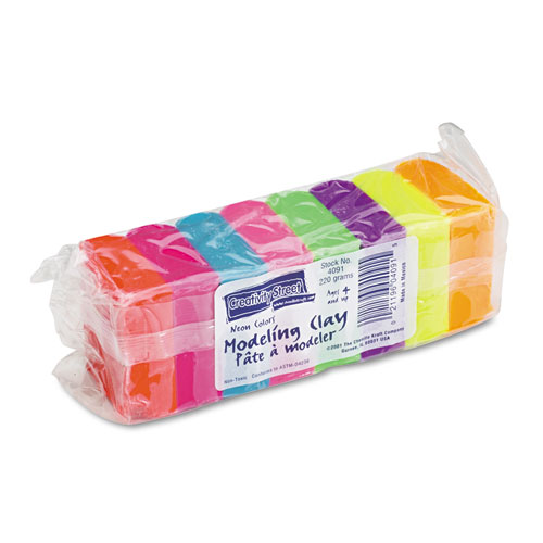 Modeling Clay Assortment, 27.5 g of Each Color, Assorted Neon, 220 g | by Plexsupply