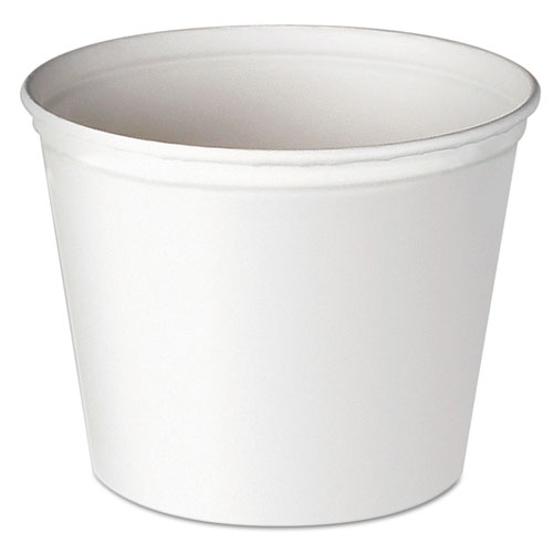 Double Wrapped Paper Bucket, Unwaxed, 53 oz, White, 50/Pack, 6 Packs/Carton