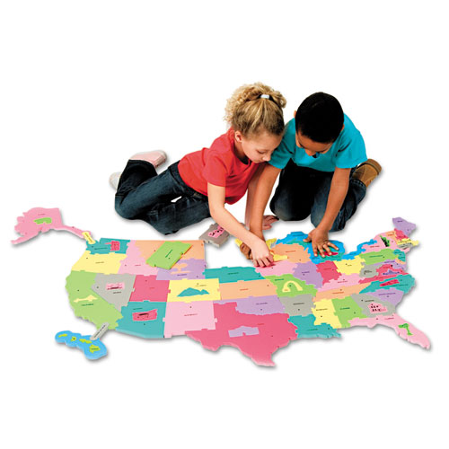 Wonderfoam Giant U.S.A Puzzle Map, Ages 3 and Up, 73 Pieces/Set