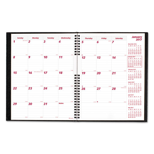 CoilPro 14-Month Ruled Monthly Planner, 11 x 8.5, Black Cover, 14-Month (Dec to Jan): 2017 to 2019