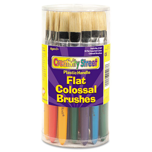 Creativity Street® Colossal Brush, Natural Bristle, Flat Profile, 30/Set