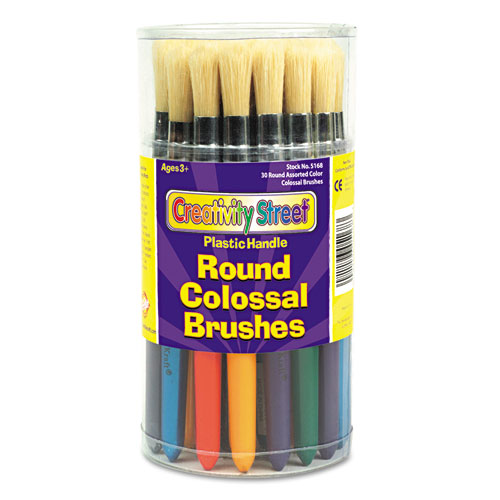 Image of Creativity Street® Colossal Brush, Natural Bristle, Round Profile, 30/Set