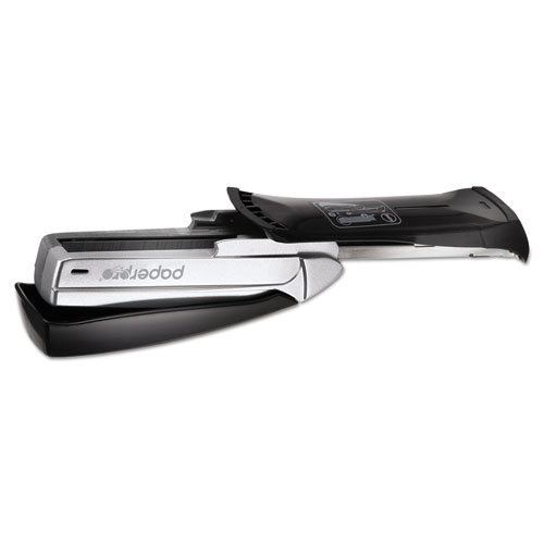 Inspire Premium Spring-Powered Full-Strip Stapler, 20-Sheet Capacity, Black/Silver