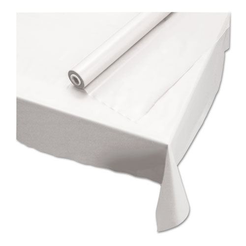 Image of Hoffmaster® Plastic Roll Tablecover, 40" X 100 Ft, White