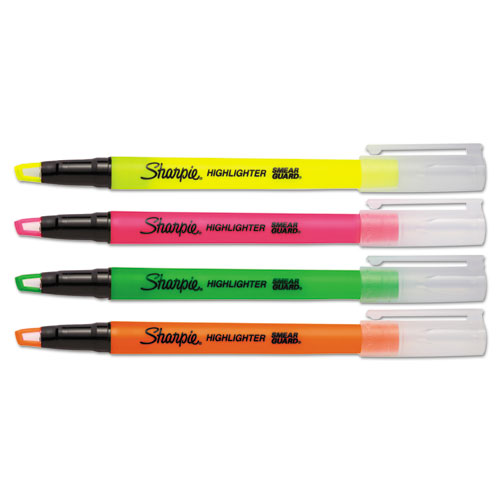 Sharpie® Clearview Highlighter, Blade Tip, Assorted Ink, 4 per Set