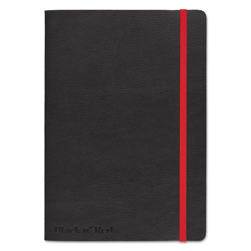 Image of Black N' Red™ Flexible Cover Casebound Notebooks, Scribzee Compatible, 1-Subject, Wide/Legal Rule, Black Cover, (71) 8.25 X 5.75 Sheets