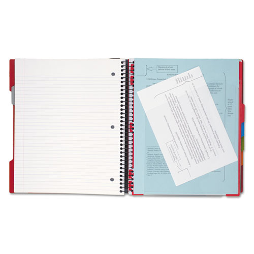Image of Advance Wirebound Notebook, 5 Subject, 10 Pockets, Medium/College Rule, Randomly Assorted Covers, 11 x 8.5, 200 Sheets