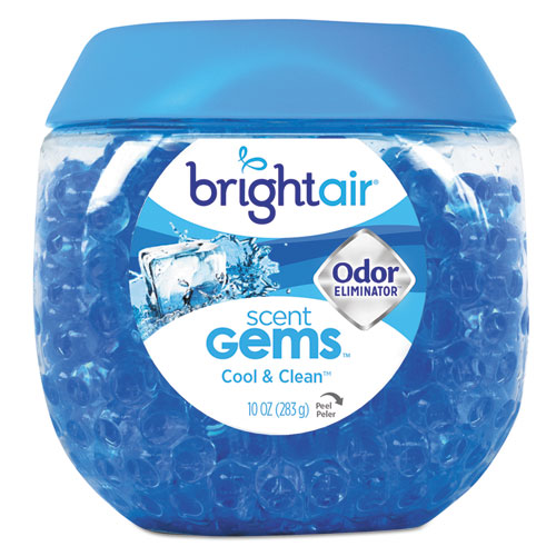 BRIGHT Air® Scent Gems Odor Eliminator, Cool and Clean, Blue, 10 oz Jar