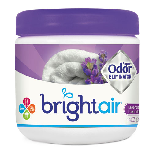 Bright Air® Super Odor Eliminator, Lavender And Fresh Linen, Purple, 14 Oz Jar