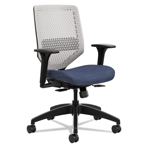 SOLVE SERIES REACTIV BACK TASK CHAIR, SUPPORTS UP TO 300 LBS., MIDNIGHT SEAT/TITANIUM BACK, BLACK BASE