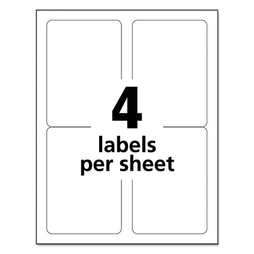 Image of Avery® White Shipping Labels-Bulk Packs, Inkjet/Laser Printers, 3.5 X 5, White, 4/Sheet, 250 Sheets/Box