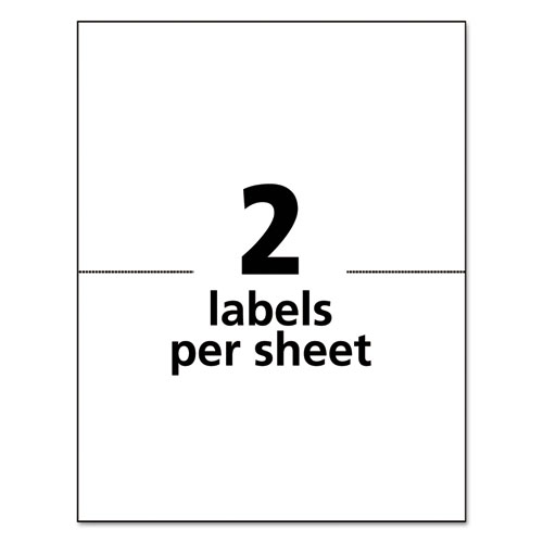 White Shipping Labels-Bulk Packs, Inkjet/Laser Printers, 5.5 x 8.5, White, 2/Sheet, 250 Sheets/Box