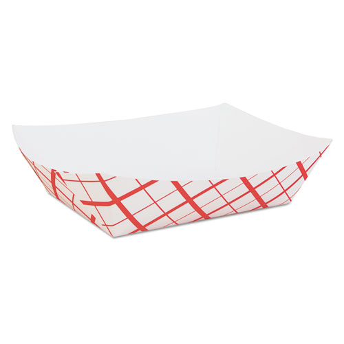 PAPER FOOD BASKETS, 5 LB CAPACITY, 8.48 X 5.86 X 2.09, RED/WHITE CHECKERBOARD, 500/CARTON