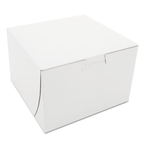 White One-Piece Non-Window Bakery Boxes, 6 x 6 x 4, White, Paper, 250/Bundle