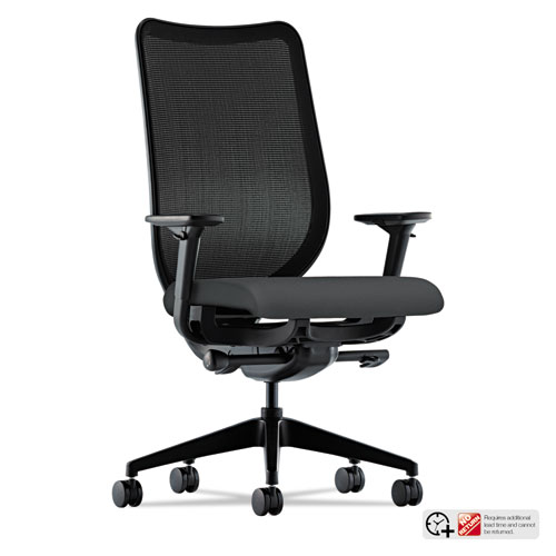 NUCLEUS SERIES WORK CHAIR WITH ILIRA-STRETCH M4 BACK, SUPPORTS UP TO 300 LBS., IRON ORE SEAT, BLACK BACK, BLACK BASE