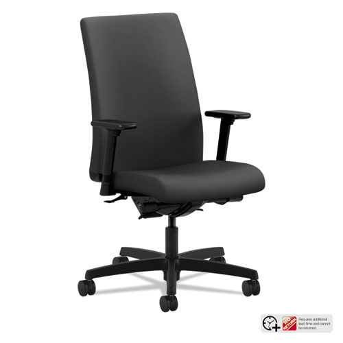 IGNITION SERIES MID-BACK WORK CHAIR, SUPPORTS UP TO 300 LBS., IRON ORE SEAT/IRON ORE BACK, BLACK BASE