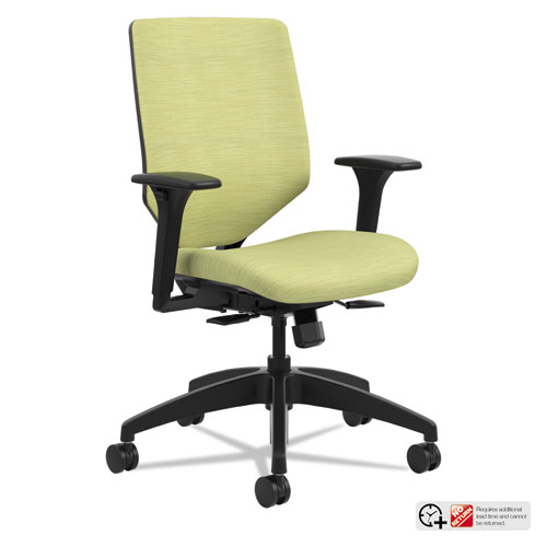 SOLVE SERIES UPHOLSTERED BACK TASK CHAIR, SUPPORTS UP TO 300 LBS., MEADOW SEAT/MEADOW BACK, BLACK BASE