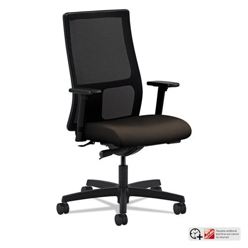 IGNITION SERIES MESH MID-BACK WORK CHAIR, SUPPORTS UP TO 300 LBS., ESPRESSO SEAT/BLACK BACK, BLACK BASE