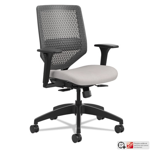 SOLVE SERIES REACTIV BACK TASK CHAIR, SUPPORTS UP TO 300 LBS., STERLING SEAT/CHARCOAL BACK, BLACK BASE