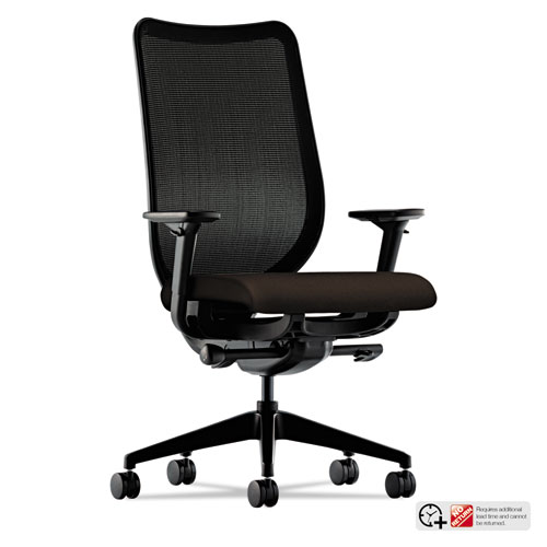 NUCLEUS SERIES WORK CHAIR WITH ILIRA-STRETCH M4 BACK, SUPPORTS UP TO 300 LBS., ESPRESSO SEAT, BLACK BACK, BLACK BASE