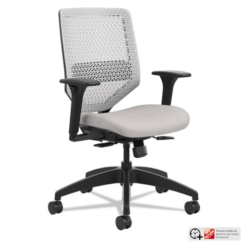 SOLVE SERIES REACTIV BACK TASK CHAIR, SUPPORTS UP TO 300 LBS., STERLING SEAT/TITANIUM BACK, BLACK BASE