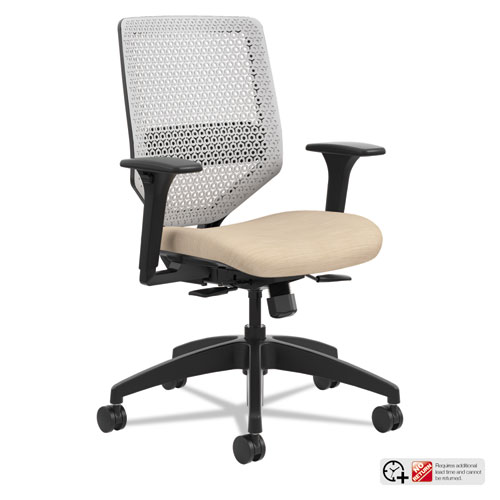 SOLVE SERIES REACTIV BACK TASK CHAIR, SUPPORTS UP TO 300 LBS., PUTTY SEAT/TITANIUM BACK, BLACK BASE