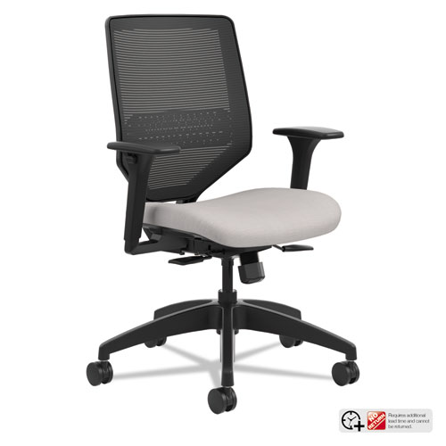 SOLVE SERIES MESH BACK TASK CHAIR, SUPPORTS UP TO 300 LBS., STERLING SEAT, BLACK BACK, BLACK BASE