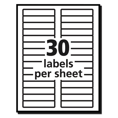Permanent TrueBlock File Folder Labels with Sure Feed Technology, 0.66 x 3.44, White, 30/Sheet, 50 Sheets/Box