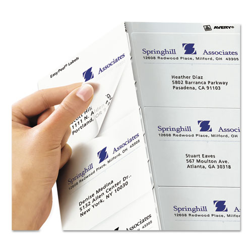Image of Matte Clear Easy Peel Mailing Labels w/ Sure Feed Technology, Inkjet Printers, 3.33 x 4, Clear, 6/Sheet, 10 Sheets/Pack