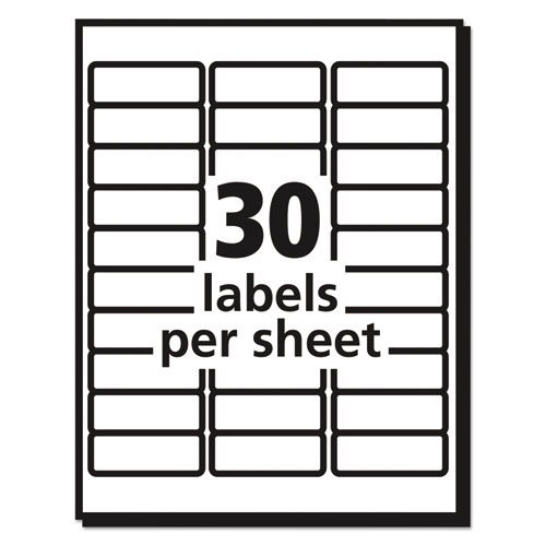 Image of Avery® Matte Clear Easy Peel Mailing Labels W/ Sure Feed Technology, Laser Printers, 1 X 2.63, Clear, 30/Sheet, 25 Sheets/Box