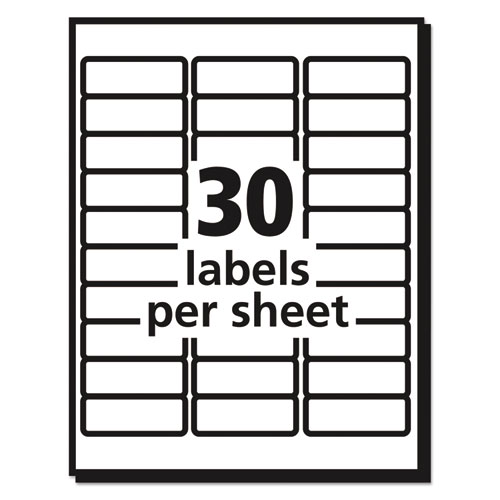 Image of Matte Clear Easy Peel Mailing Labels w/ Sure Feed Technology, Laser Printers, 1 x 2.63, Clear, 30/Sheet, 50 Sheets/Box