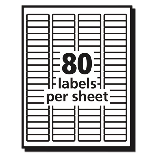 Image of Avery® Matte Clear Easy Peel Mailing Labels W/ Sure Feed Technology, Laser Printers, 0.5 X 1.75, Clear, 80/Sheet, 10 Sheets/Pack