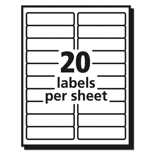 Matte Clear Easy Peel Mailing Labels w/ Sure Feed Technology, Laser Printers, 1 x 4, Clear, 20/Sheet, 50 Sheets/Box