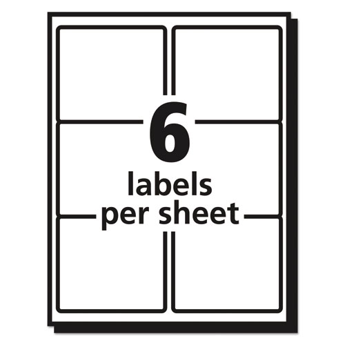 Image of Matte Clear Easy Peel Mailing Labels w/ Sure Feed Technology, Laser Printers, 3.33 x 4, Clear, 6/Sheet, 10 Sheets/Pack