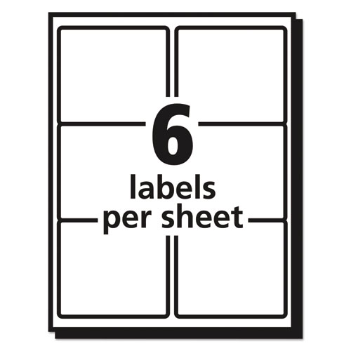 Matte Clear Easy Peel Mailing Labels w/ Sure Feed Technology, Laser Printers, 3.33 x 4, Clear, 6/Sheet, 50 Sheets/Box