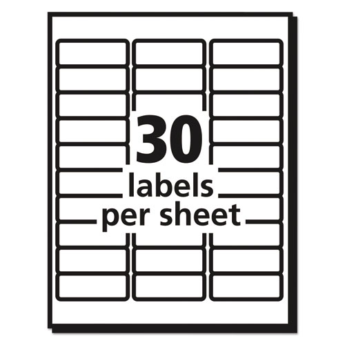 Image of Matte Clear Easy Peel Mailing Labels w/ Sure Feed Technology, Laser Printers, 1 x 2.63, Clear, 30/Sheet, 10 Sheets/Pack