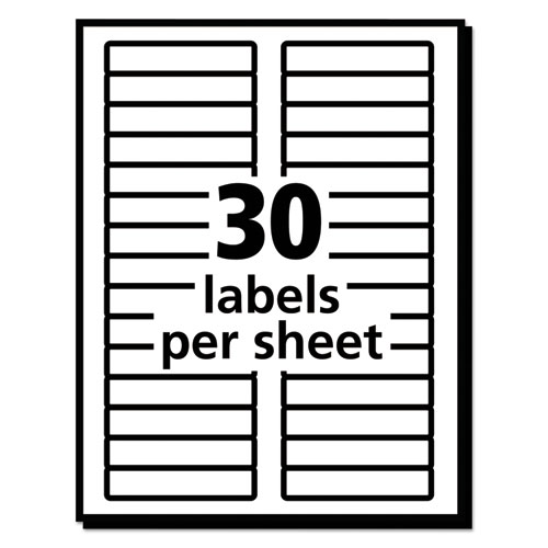 EcoFriendly Permanent File Folder Labels, 0.66 x 3.44, White, 30/Sheet, 25 Sheets/Pack