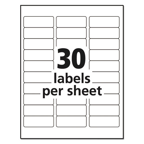 Image of Avery® Matte Clear Easy Peel Mailing Labels W/ Sure Feed Technology, Inkjet Printers, 1 X 2.63, Clear, 30/Sheet, 10 Sheets/Pack
