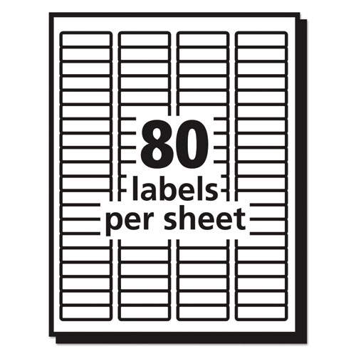 Matte Clear Easy Peel Mailing Labels w/ Sure Feed Technology, Laser Printers, 0.5 x 1.75, Clear, 80/Sheet, 25 Sheets/Box
