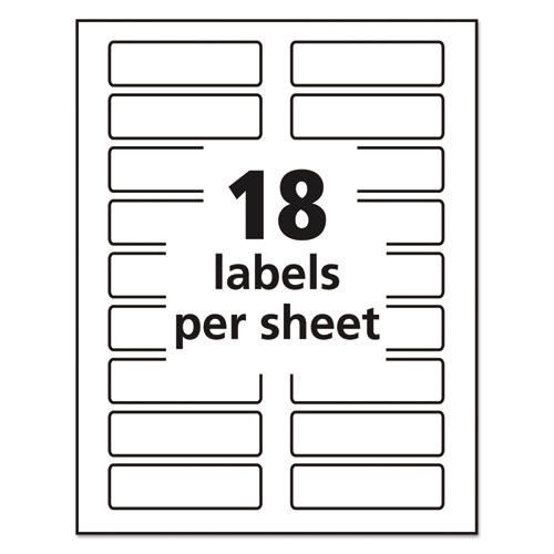 Removable File Folder Labels with Sure Feed Technology, 0.94 x 3.44, White, 18/Sheet, 25 Sheets/Pack