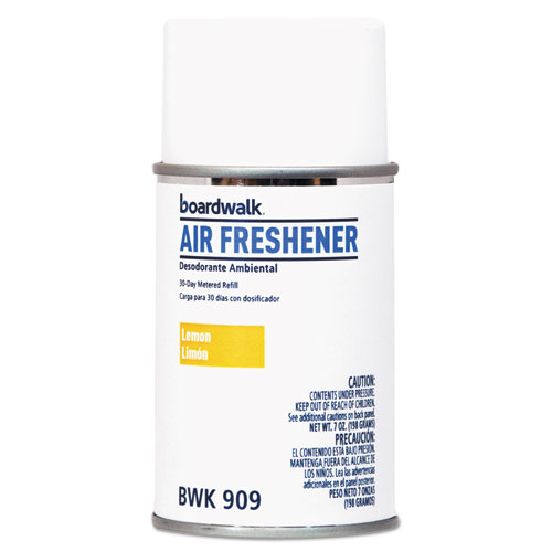 Metered Air Freshener Refill, Lemon Peel, 5.3 oz Aerosol Spray, 12/Carton