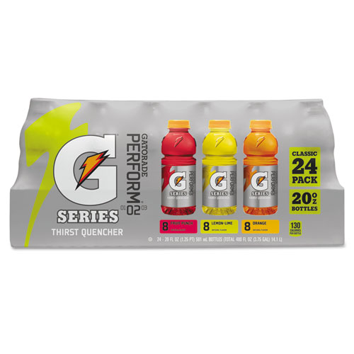 Gatorade® G-Series Perform 02 Thirst Quencher, Variety Pack, 20 oz Bottle, 24/Carton