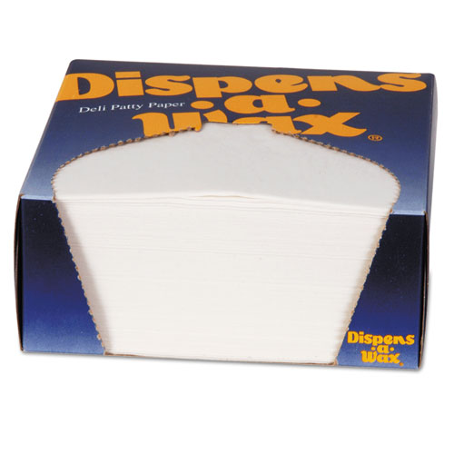 Image of Dispens-A-Wax Waxed Deli Patty Paper, 4.75 x 5, White, 1,000/Box