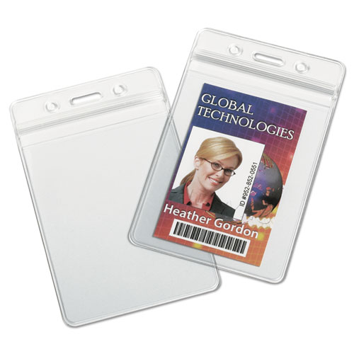 8455016485710, SKILCRAFT Resealable Badge Holder, Clear, 25/Box