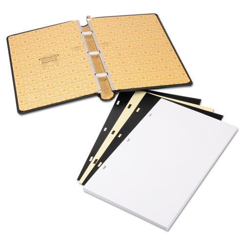 Looseleaf Corporation Minute Book, 1-Subject, Unruled, Black/Gold Cover, (250) 14 x 8.5 Sheets