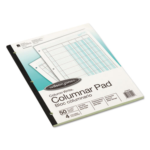 Wilson jones - accounting pad, four eight-unit columns, two-sided, letter, 50-sheet pad, sold as 1 pd